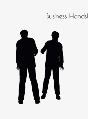 Illustration Of A Man In Business Handshake Action Pose In Silhouette Isolated On White : Stock Vector (Royalty Free) 017131
