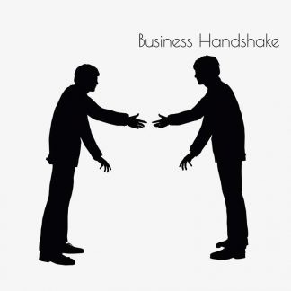 Illustration Of A Man In Business Handshake Action Pose In Silhouette Isolated On White : Stock Vector (Royalty Free) 017132