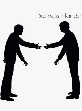 Illustration Of A Man In Business Handshake Action Pose In Silhouette Isolated On White : Stock Vector (Royalty Free) 017132