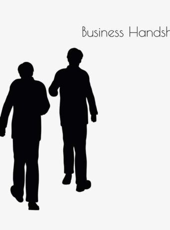 Illustration Of A Man In Business Handshake Action Pose In Silhouette Isolated On White : Stock Vector (Royalty Free) 017133