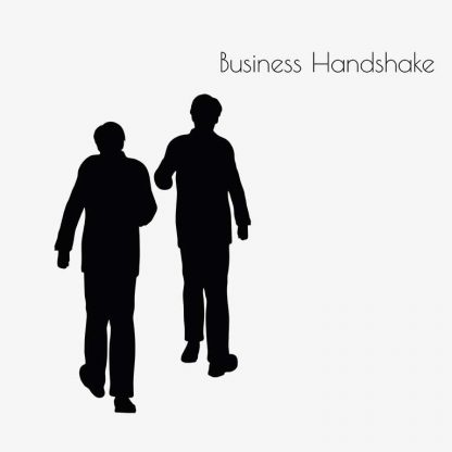 Illustration Of A Man In Business Handshake Action Pose In Silhouette Isolated On White : Stock Vector (Royalty Free) 017133