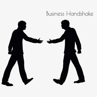 Illustration Of A Man In Business Handshake Action Pose In Silhouette Isolated On White : Stock Vector (Royalty Free) 017134