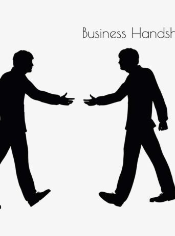 Illustration Of A Man In Business Handshake Action Pose In Silhouette Isolated On White : Stock Vector (Royalty Free) 017134