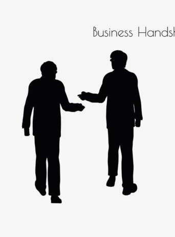 Illustration Of A Man In Business Handshake Action Pose In Silhouette Isolated On White : Stock Vector (Royalty Free) 017135