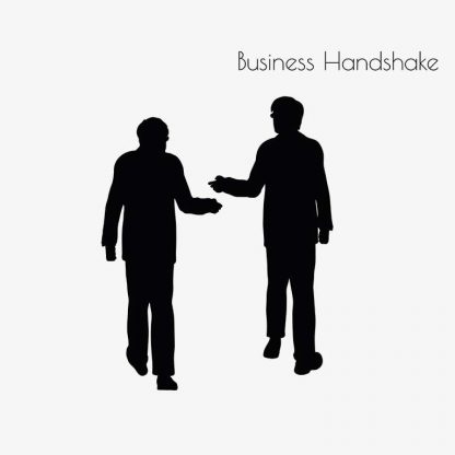 Illustration Of A Man In Business Handshake Action Pose In Silhouette Isolated On White : Stock Vector (Royalty Free) 017135