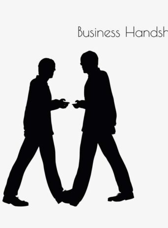 Illustration Of A Man In Business Handshake Action Pose In Silhouette Isolated On White : Stock Vector (Royalty Free) 017136