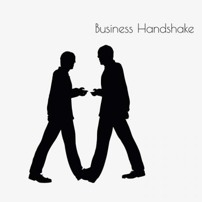 Illustration Of A Man In Business Handshake Action Pose In Silhouette Isolated On White : Stock Vector (Royalty Free) 017136