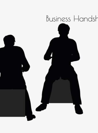 Illustration Of A Man In Business Handshake Action Pose In Silhouette Isolated On White : Stock Vector (Royalty Free) 017137