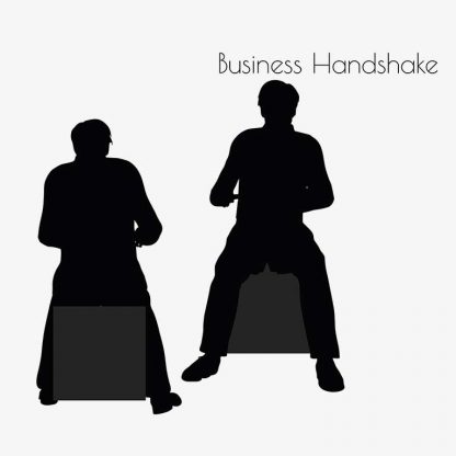 Illustration Of A Man In Business Handshake Action Pose In Silhouette Isolated On White : Stock Vector (Royalty Free) 017137