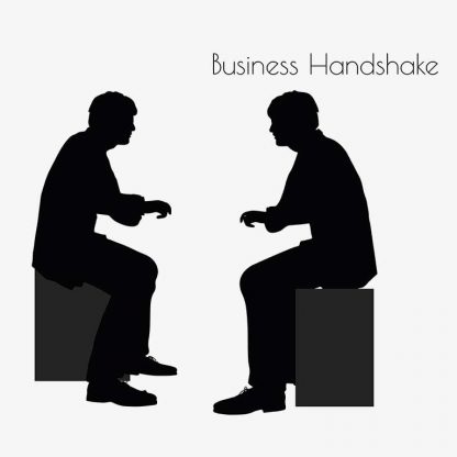 Illustration Of A Man In Business Handshake Action Pose In Silhouette Isolated On White : Stock Vector (Royalty Free) 017138