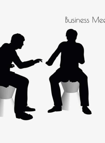 Illustration Of A Man In Business Meeting Pose In Silhouette Isolated On White : Stock Vector (Royalty Free) 017139