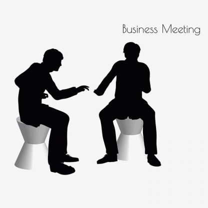 Illustration Of A Man In Business Meeting Pose In Silhouette Isolated On White : Stock Vector (Royalty Free) 017139