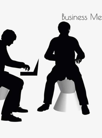 Illustration Of A Man In Business Meeting Pose In Silhouette Isolated On White : Stock Vector (Royalty Free) 017140