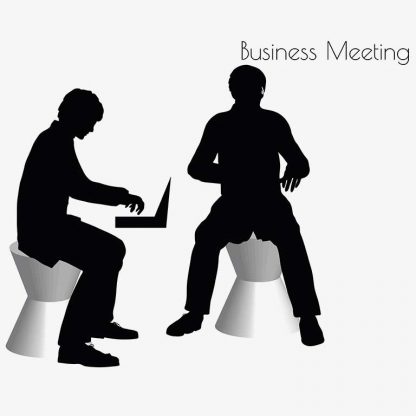 Illustration Of A Man In Business Meeting Pose In Silhouette Isolated On White : Stock Vector (Royalty Free) 017140