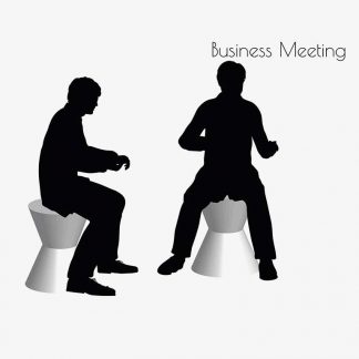 Illustration Of A Man In Business Meeting Pose In Silhouette Isolated On White : Stock Vector (Royalty Free) 017141