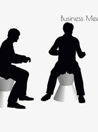 Illustration Of A Man In Business Meeting Pose In Silhouette Isolated On White : Stock Vector (Royalty Free) 017141