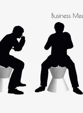 Illustration Of A Man In Business Meeting Pose In Silhouette Isolated On White : Stock Vector (Royalty Free) 017142