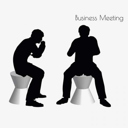 Illustration Of A Man In Business Meeting Pose In Silhouette Isolated On White : Stock Vector (Royalty Free) 017142