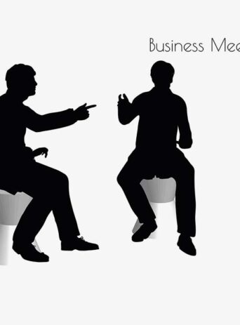 Illustration Of A Man In Business Meeting Pose In Silhouette Isolated On White : Stock Vector (Royalty Free) 017143
