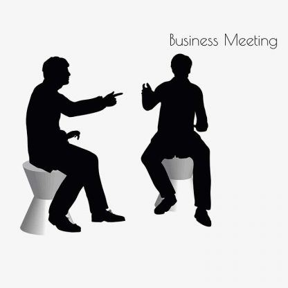 Illustration Of A Man In Business Meeting Pose In Silhouette Isolated On White : Stock Vector (Royalty Free) 017143