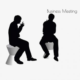 Illustration Of A Man In Business Meeting Pose In Silhouette Isolated On White : Stock Vector (Royalty Free) 017144