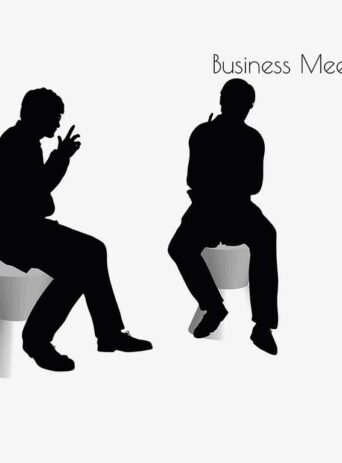 Illustration Of A Man In Business Meeting Pose In Silhouette Isolated On White : Stock Vector (Royalty Free) 017144