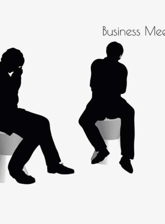 Illustration Of A Man In Business Meeting Pose In Silhouette Isolated On White : Stock Vector (Royalty Free) 017145