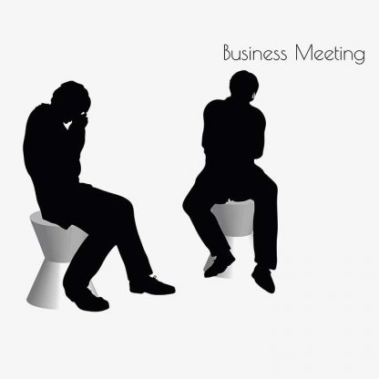 Illustration Of A Man In Business Meeting Pose In Silhouette Isolated On White : Stock Vector (Royalty Free) 017145