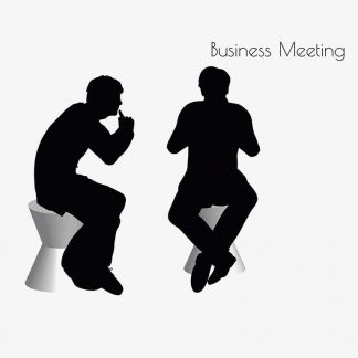 Illustration Of A Man In Business Meeting Pose In Silhouette Isolated On White : Stock Vector (Royalty Free) 017146