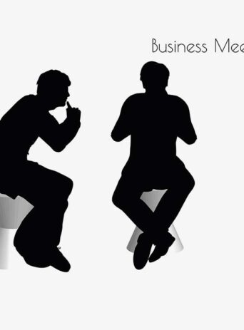 Illustration Of A Man In Business Meeting Pose In Silhouette Isolated On White : Stock Vector (Royalty Free) 017146