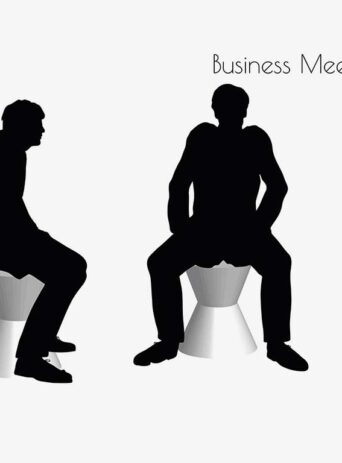 Illustration Of A Man In Business Meeting Pose In Silhouette Isolated On White : Stock Vector (Royalty Free) 017147