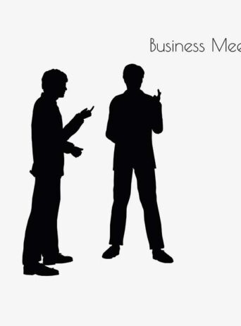 Illustration Of A Man In Business Meeting Pose In Silhouette Isolated On White : Stock Vector (Royalty Free) 017148