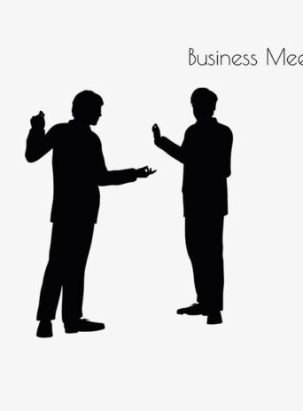 Illustration Of A Man In Business Meeting Pose In Silhouette Isolated On White : Stock Vector (Royalty Free) 017149