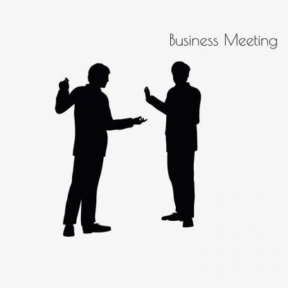 Illustration Of A Man In Business Meeting Pose In Silhouette Isolated On White : Stock Vector (Royalty Free) 017149