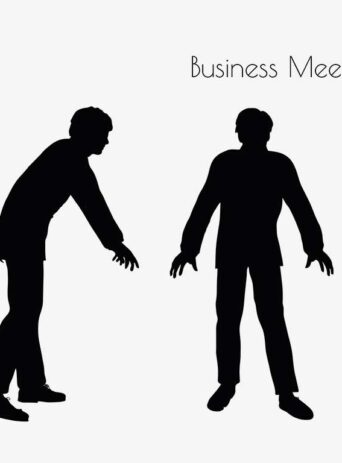 Illustration Of A Man In Business Meeting Pose In Silhouette Isolated On White : Stock Vector (Royalty Free) 017150