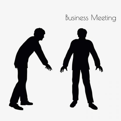 Illustration Of A Man In Business Meeting Pose In Silhouette Isolated On White : Stock Vector (Royalty Free) 017150