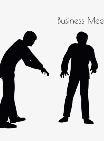 Illustration Of A Man In Business Meeting Pose In Silhouette Isolated On White : Stock Vector (Royalty Free) 017151