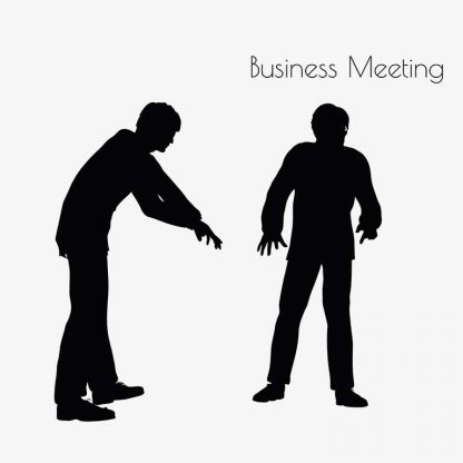 Illustration Of A Man In Business Meeting Pose In Silhouette Isolated On White : Stock Vector (Royalty Free) 017151