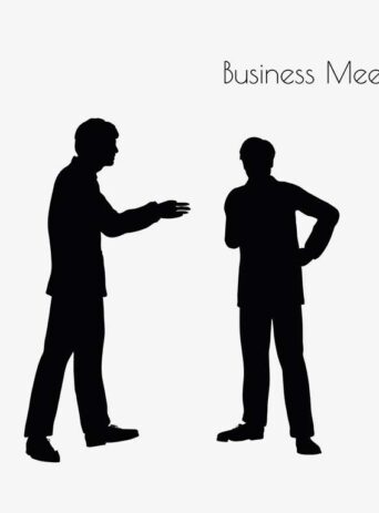 Illustration Of A Man In Business Meeting Pose In Silhouette Isolated On White : Stock Vector (Royalty Free) 017152