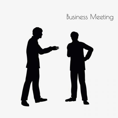 Illustration Of A Man In Business Meeting Pose In Silhouette Isolated On White : Stock Vector (Royalty Free) 017152