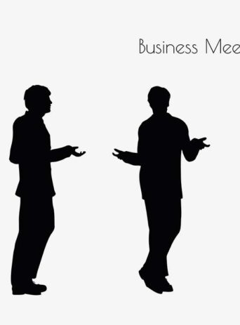 Illustration Of A Man In Business Meeting Pose In Silhouette Isolated On White : Stock Vector (Royalty Free) 017153