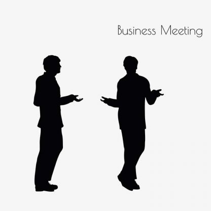 Illustration Of A Man In Business Meeting Pose In Silhouette Isolated On White : Stock Vector (Royalty Free) 017153