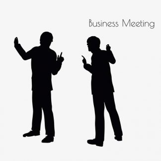 Illustration Of A Man In Business Meeting Pose In Silhouette Isolated On White : Stock Vector (Royalty Free) 017154