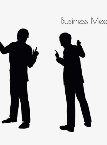 Illustration Of A Man In Business Meeting Pose In Silhouette Isolated On White : Stock Vector (Royalty Free) 017154