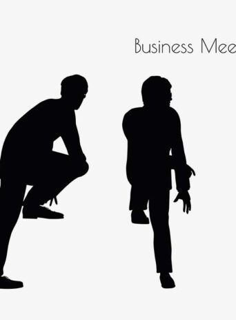 Illustration Of A Man In Business Meeting Pose In Silhouette Isolated On White : Stock Vector (Royalty Free) 017155
