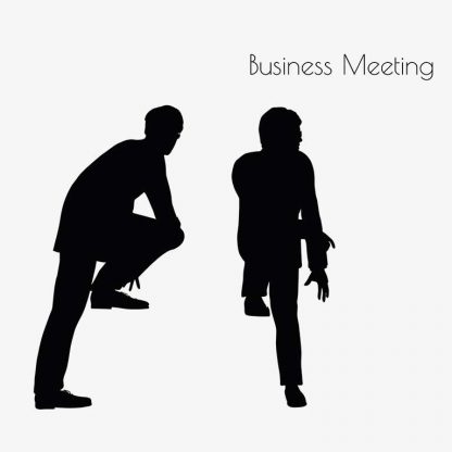 Illustration Of A Man In Business Meeting Pose In Silhouette Isolated On White : Stock Vector (Royalty Free) 017155