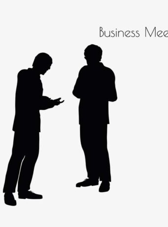 Illustration Of A Man In Business Meeting Pose In Silhouette Isolated On White : Stock Vector (Royalty Free) 017156