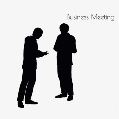 Illustration Of A Man In Business Meeting Pose In Silhouette Isolated On White : Stock Vector (Royalty Free) 017156