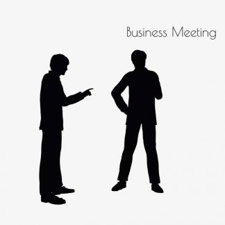 Illustration Of A Man In Business Meeting Pose In Silhouette Isolated On White : Stock Vector (Royalty Free) 017157