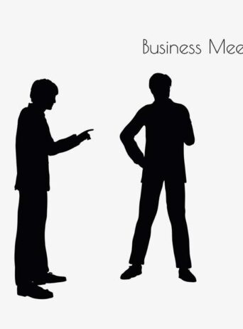 Illustration Of A Man In Business Meeting Pose In Silhouette Isolated On White : Stock Vector (Royalty Free) 017157